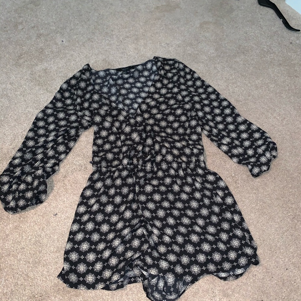 Long sleeve flower romper